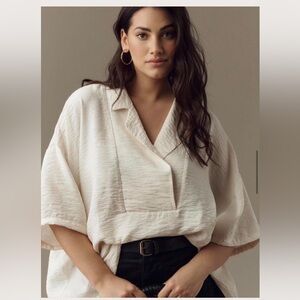 Anthropologie Cream Women's Top Blouse NWT